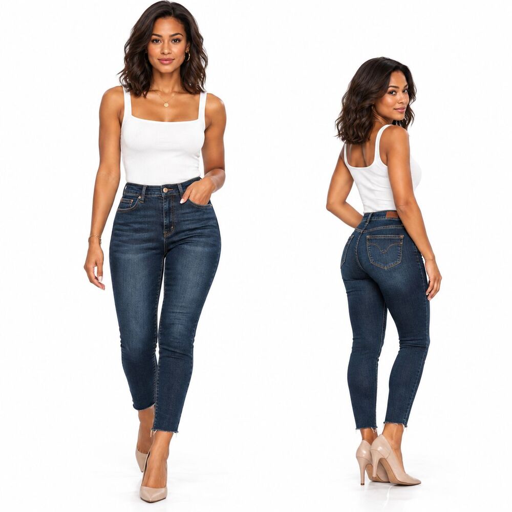 Judy Blue Skinny Fit Dark Wash Raw Hem Jeans JB88527 DK-CO Size 9/29